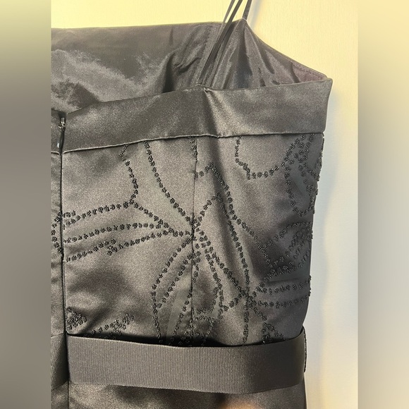 ABS Allen Schwartz Womens Black Cocktail Dress 12 Strapless  A-Line Prom Preppy - Picture 5 of 16